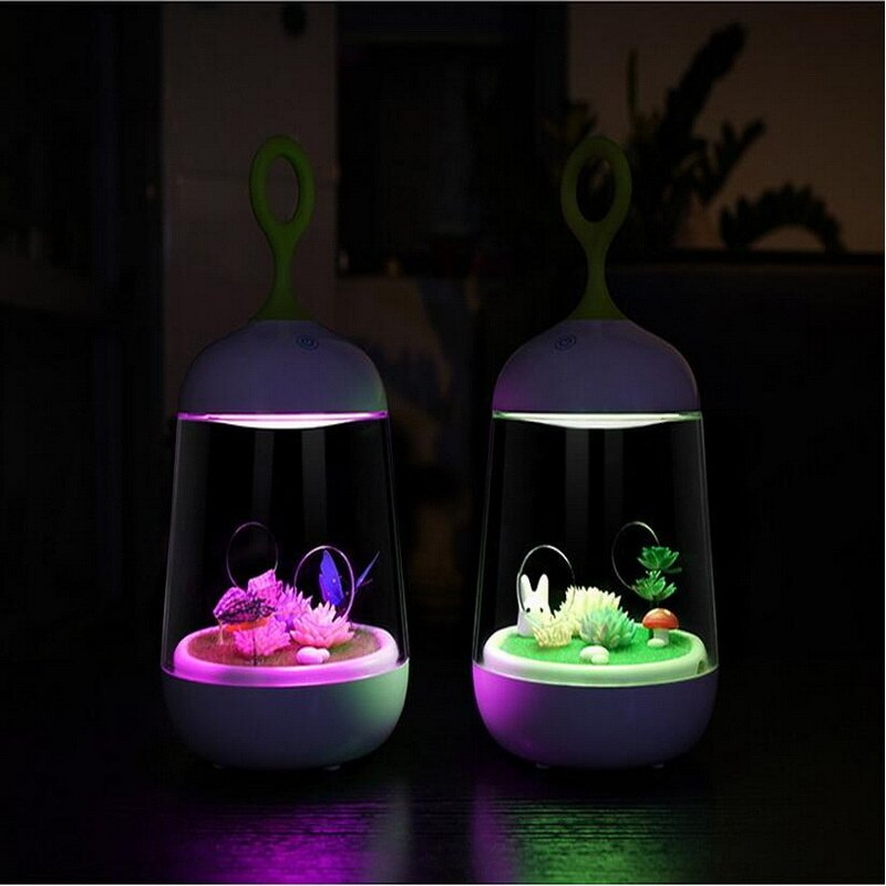 Novelty USB Charging LED Colorful Micro-landscape Plant Light - Image 1