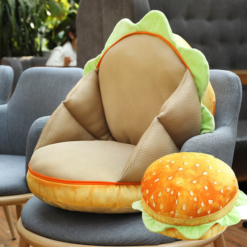 2in1 Comfy Hamburger Pillow Seat Cushion - Image 0