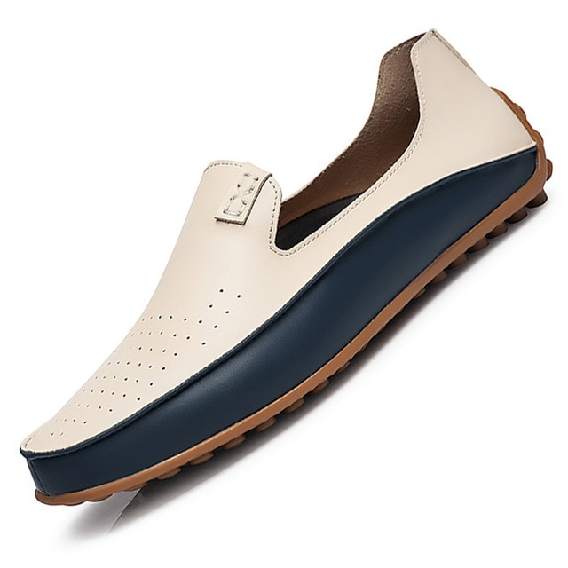 Men Driving Shoes Leather Loafers - Image 3