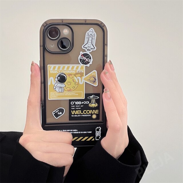 Space Astronaut Invisible Holder iPhone Case - Image 7