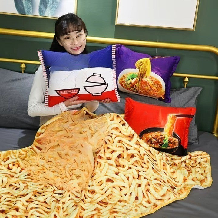 Comfort Food Noodle Snuggle Throw Blanket - Image 1