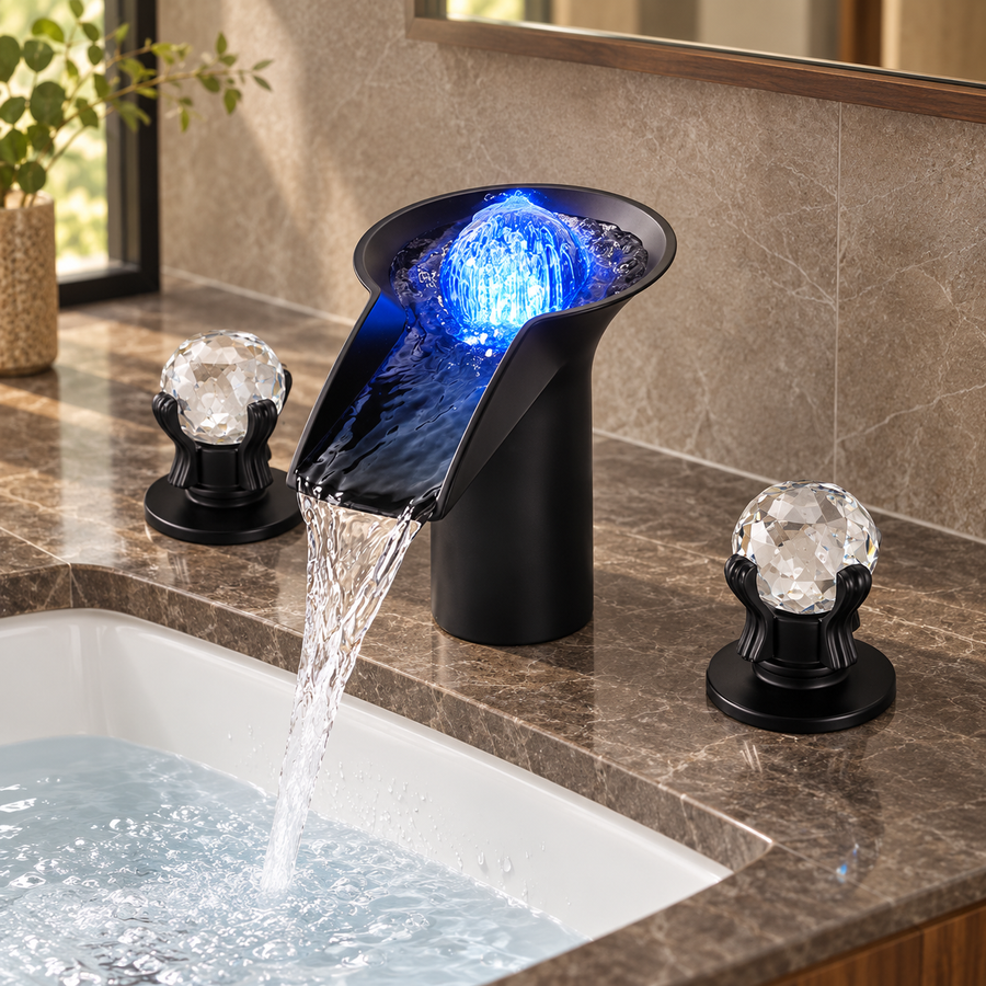 Star Ball LED Waterfall Bathroom Basin Faucet