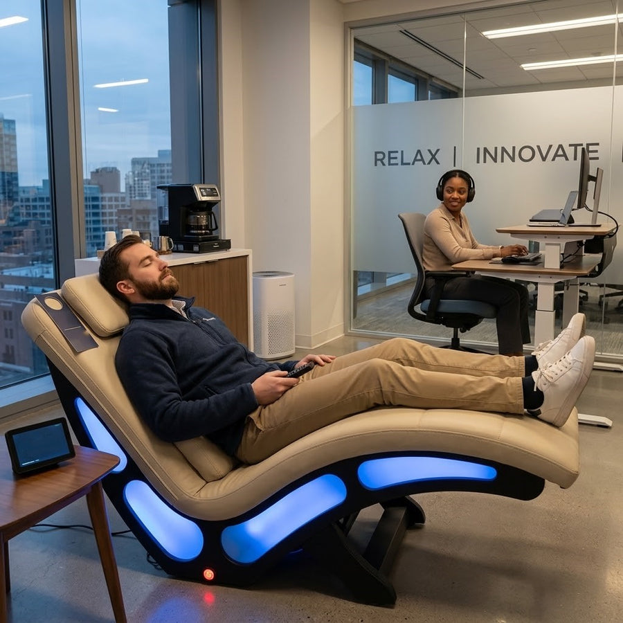 Modern Heated Massage LED Lighting Lounge Chair