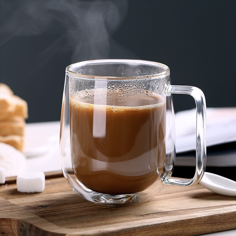 Handmade Double Thermal Insulated Glass Mug - Image 2