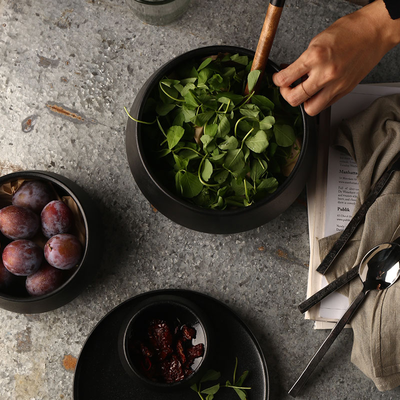 Elegant Matte Black Snack Bowl - Image 1