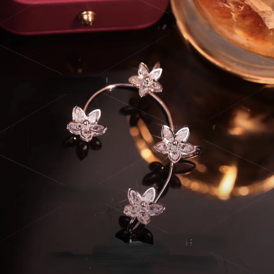 Elegant Flowers Adjustable Clip Earrings - Image 1