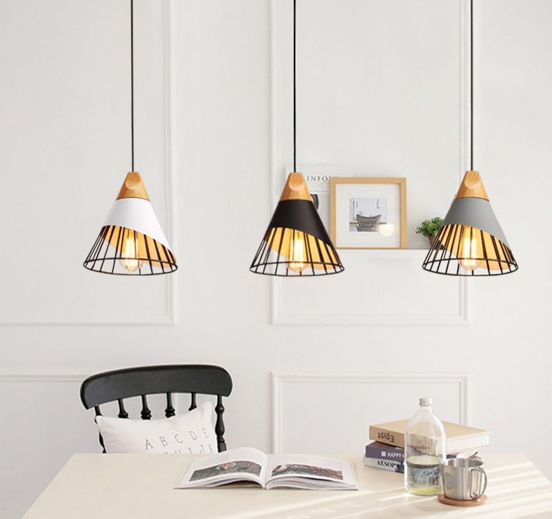 Modern Wooden Cone Pendant Lights - Image 0