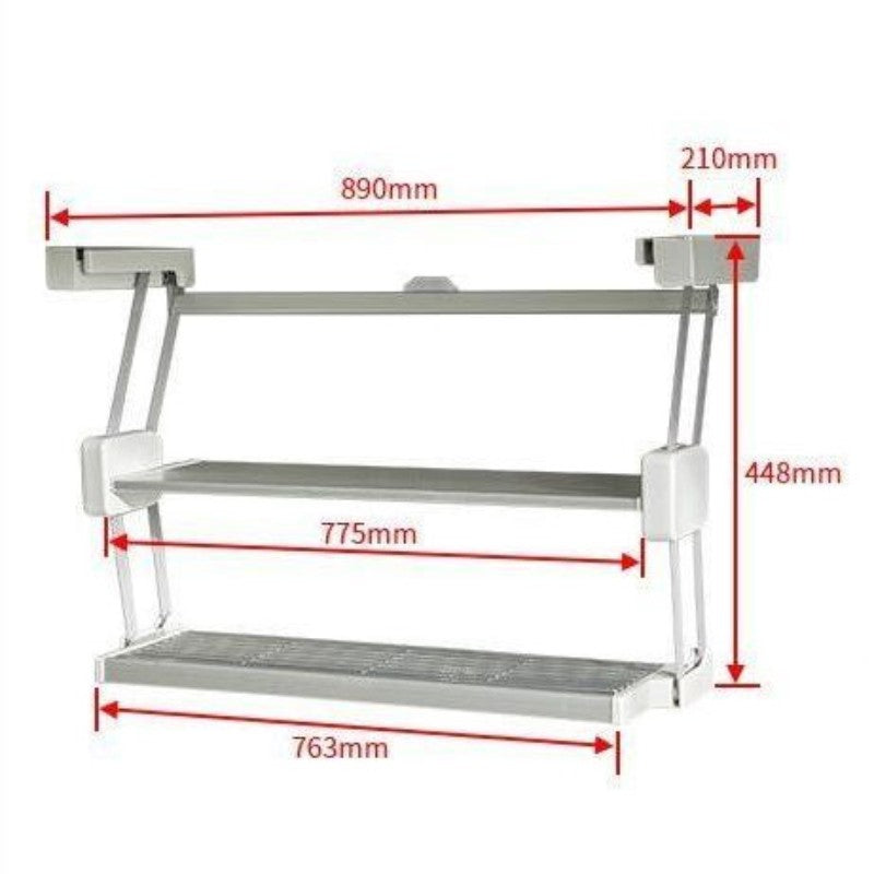 Kitchen Organizer Double Layer Pull Down Storage Rack - Image 6