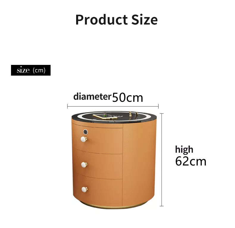 Round Smart Wireless Charging Bedside Table - Image 11