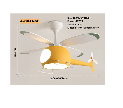 Little Helicopter Dream RC Fan Ceiling Lamp - Image 10