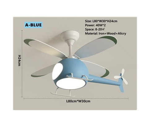 Little Helicopter Dream RC Fan Ceiling Lamp - Image 9