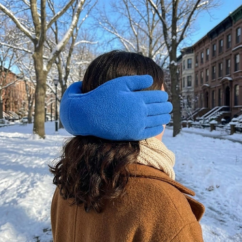 Hand Shape Plush Winter Earmuff - Image 0