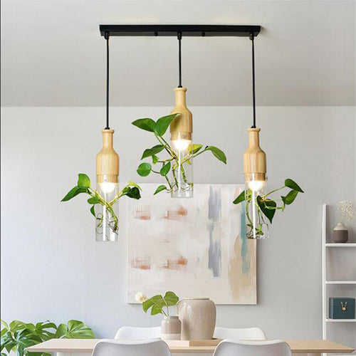 Wooden Modern LED Plant Pendant Lights - Image 0