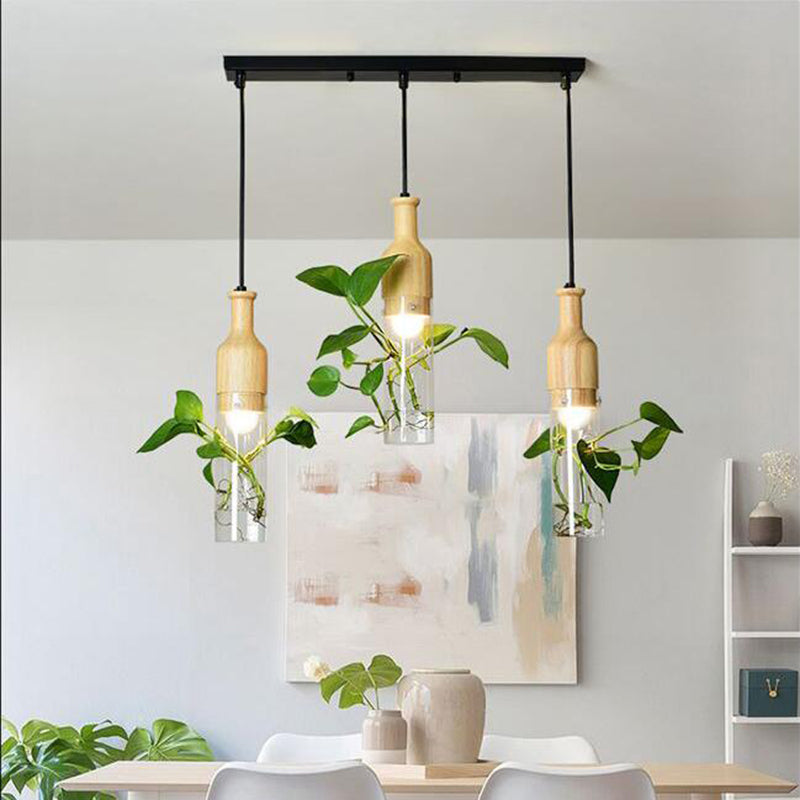 Wooden Modern LED Plant Pendant Lights - Image 0