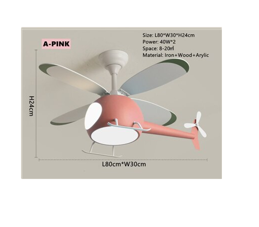 Little Helicopter Dream RC Fan Ceiling Lamp - Image 8