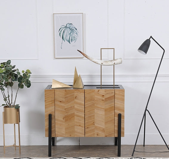 Nordic Elegant Side Entrance Wood Cabinet - Image 2