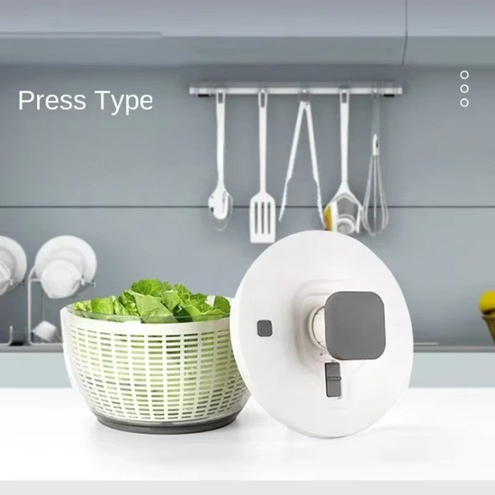 Compact One-Hand Spin Salad Spinner Dryer Bowl - Image 2