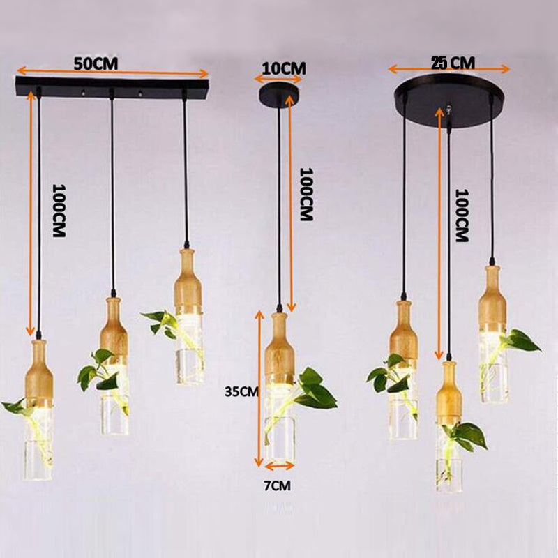 Wooden Modern LED Plant Pendant Lights - Image 7