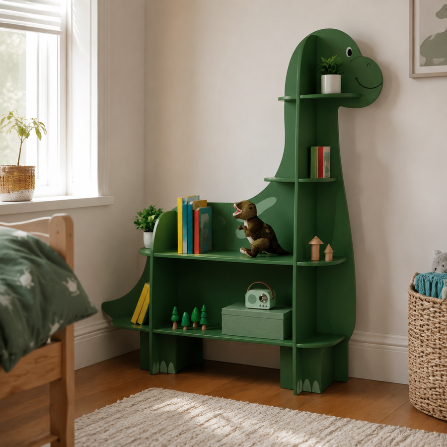 Field Camp Dinosaur Kids Display Bookshelf Storage