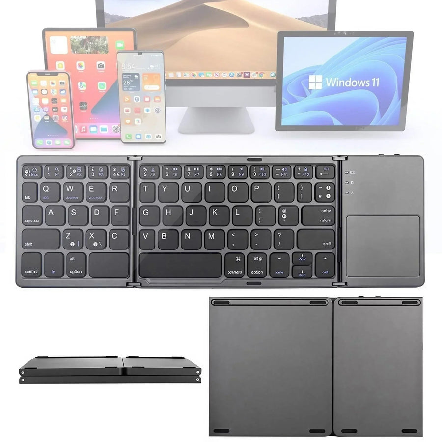 Universal Mini Foldable Wireless Keyboard with Touchpad - Image 10