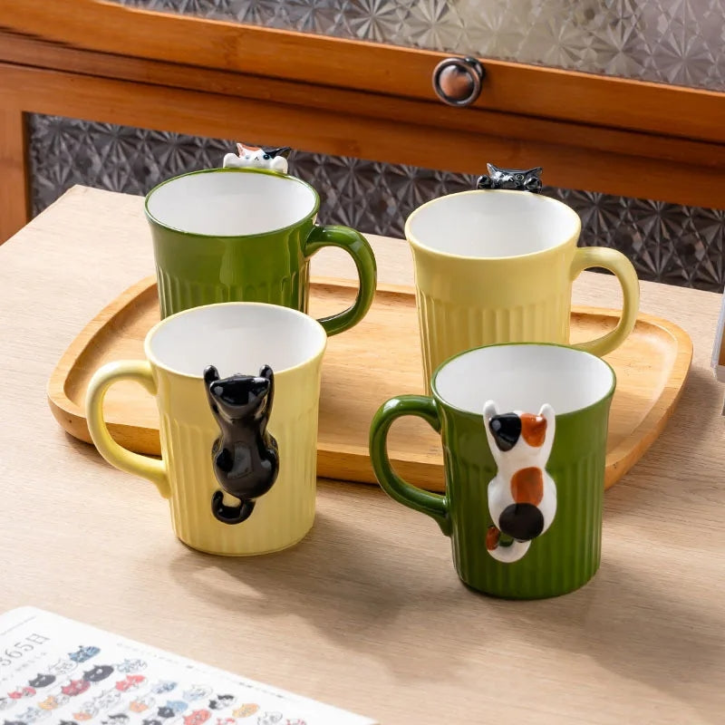 Cute Climbing Cat Ceramic Mug - Image 2