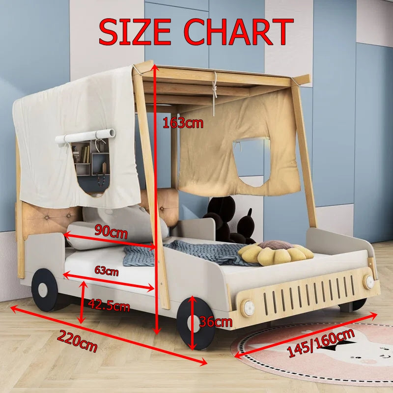 Adventurous Car Solid Wood Kids Bed - Image 7