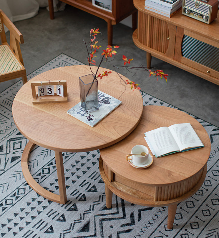 Wooden 2 Resting Coffee End Table Side Tables - Image 0