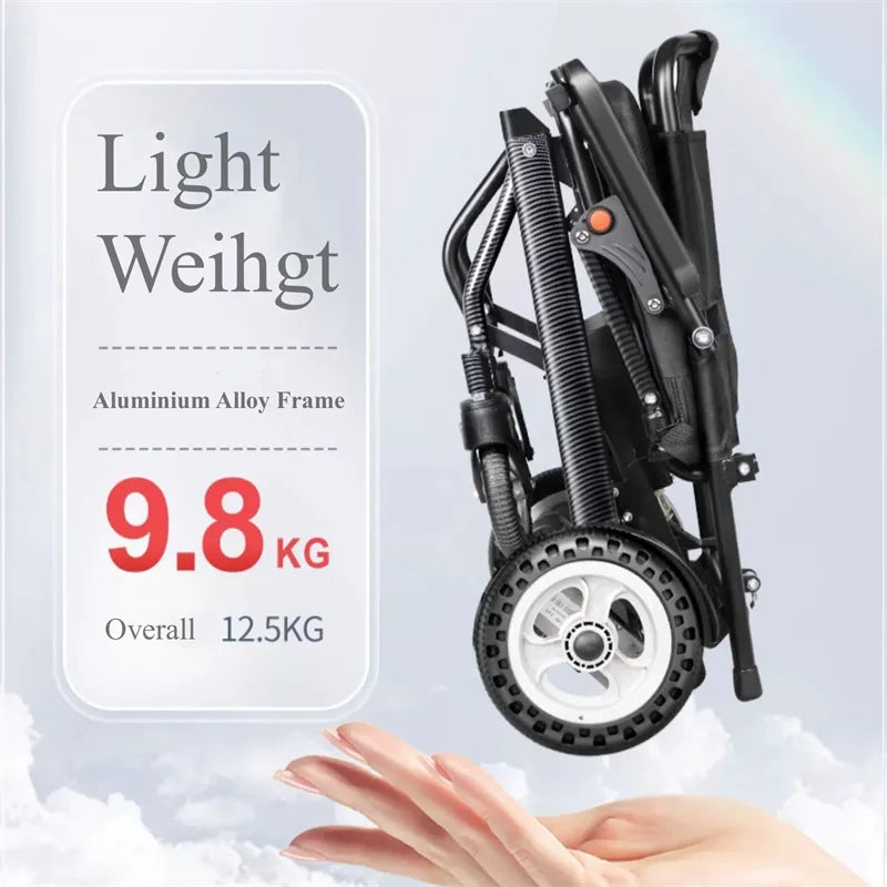 Life Mobility Lightweight Compact Electric Foldable Elderly Wheelchair - Image 3