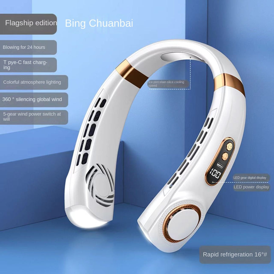 Digital Display Wearable Neck Fan - Image 4