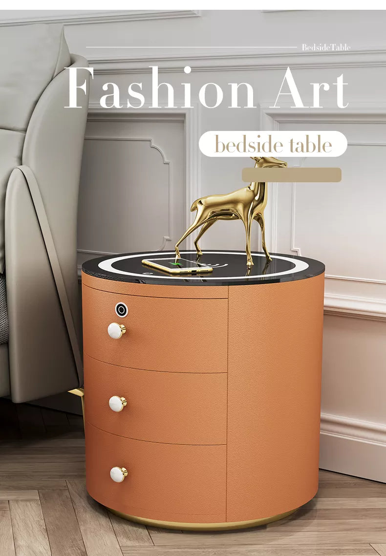 Round Smart Wireless Charging Bedside Table - Image 4