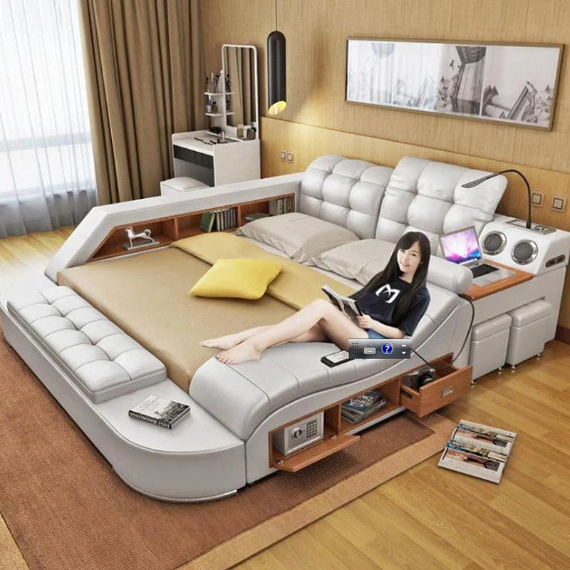 Ultimate Comfort Modern Luxury Leather Dream Smart Bed - Image 3