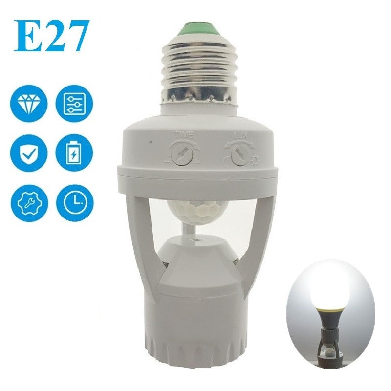 360 Rotating Motion Sensor Socket Switch Led Bulb Base - Image 2