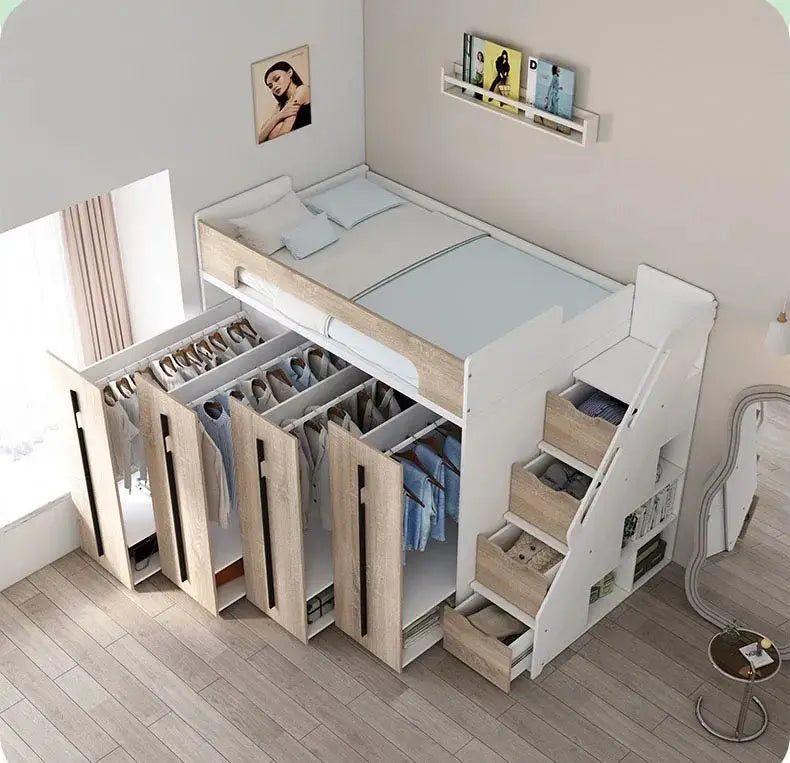 Space-Saving Pull-Out Cabinet Loft Bed - Image 0