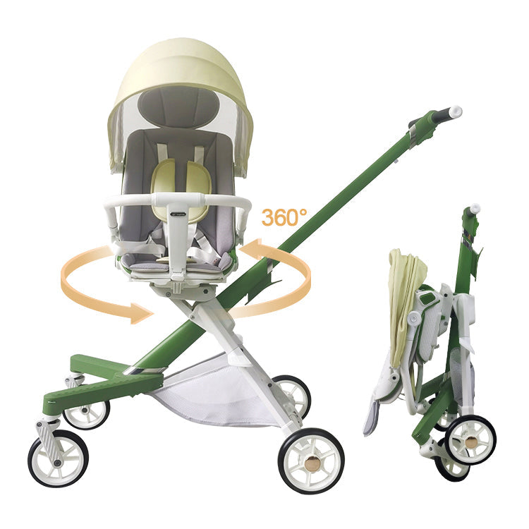 360 Rotating Folding Easy Travel Folding Baby Stroller - Image 3