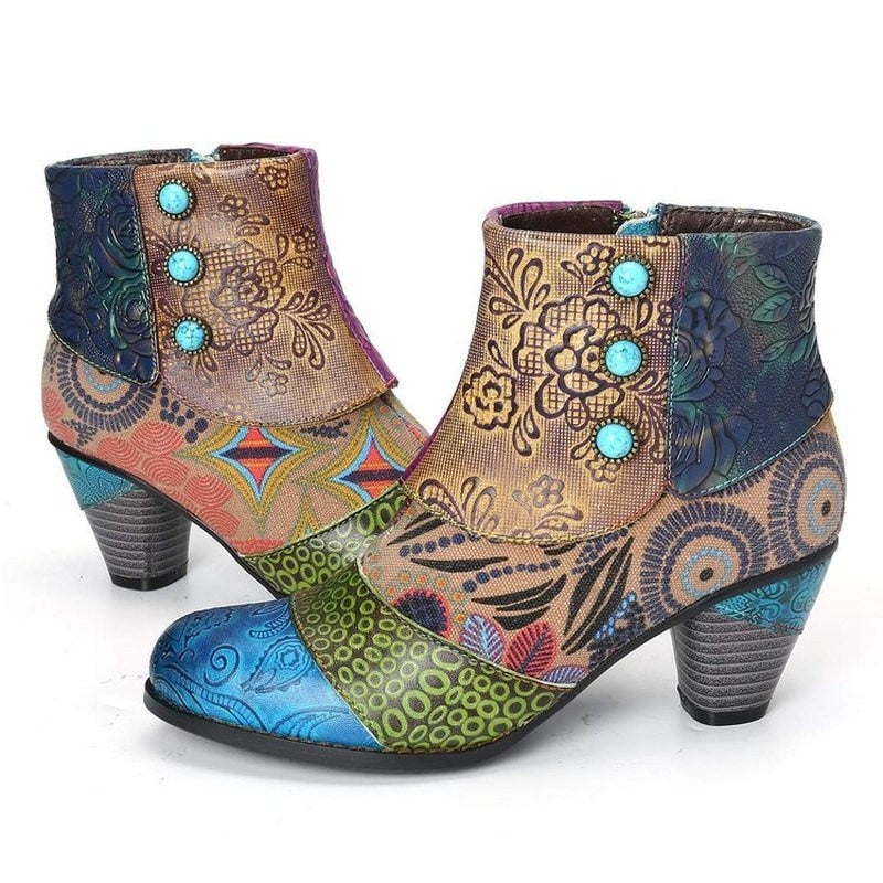Leather Abstract Artistic High Heels - Image 5