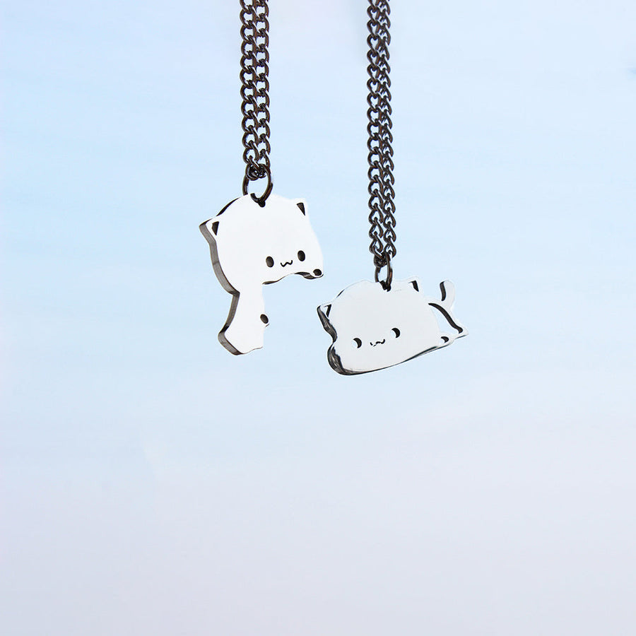 Kawaii Cat Couple Charm Cute Necklace - Image 0