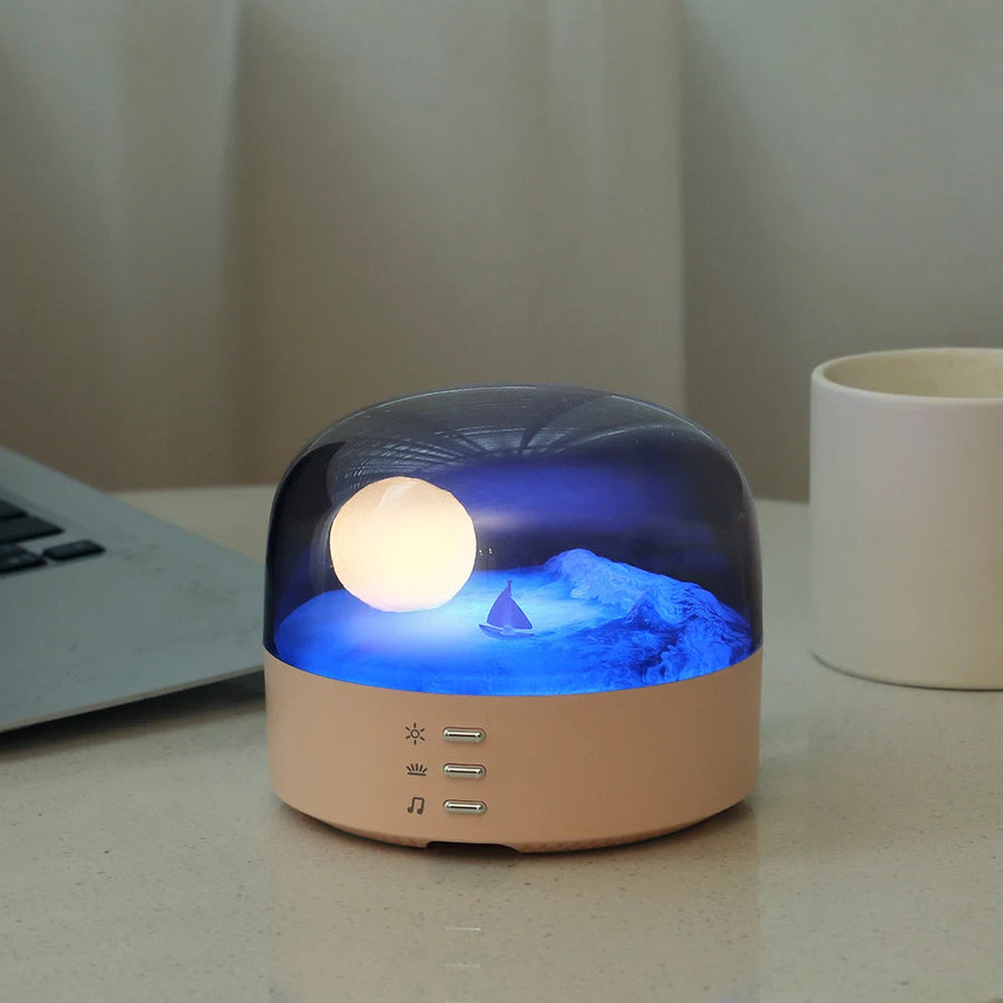 3D Mysterious Moon LED Night Light Speaker - Image 1
