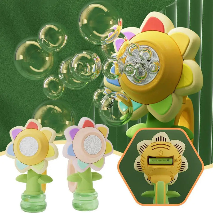 Electric Sunflower-Shaped Portable Kids Fun Bubble Maker Toy - Image 7