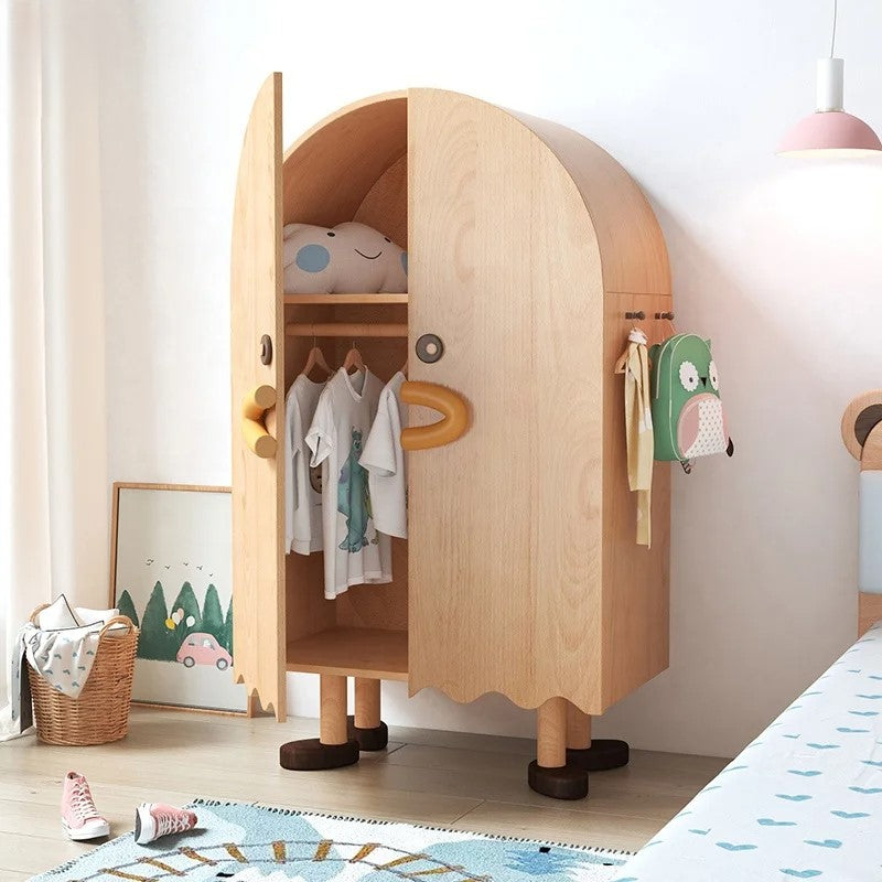 Cartoon Happy Duck Wooden Kids Wardrobe - Image 1