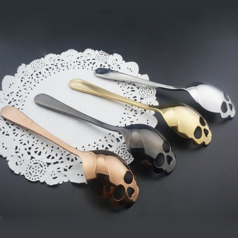 Skull Shaped Stainless Steel Spoon - Image 1