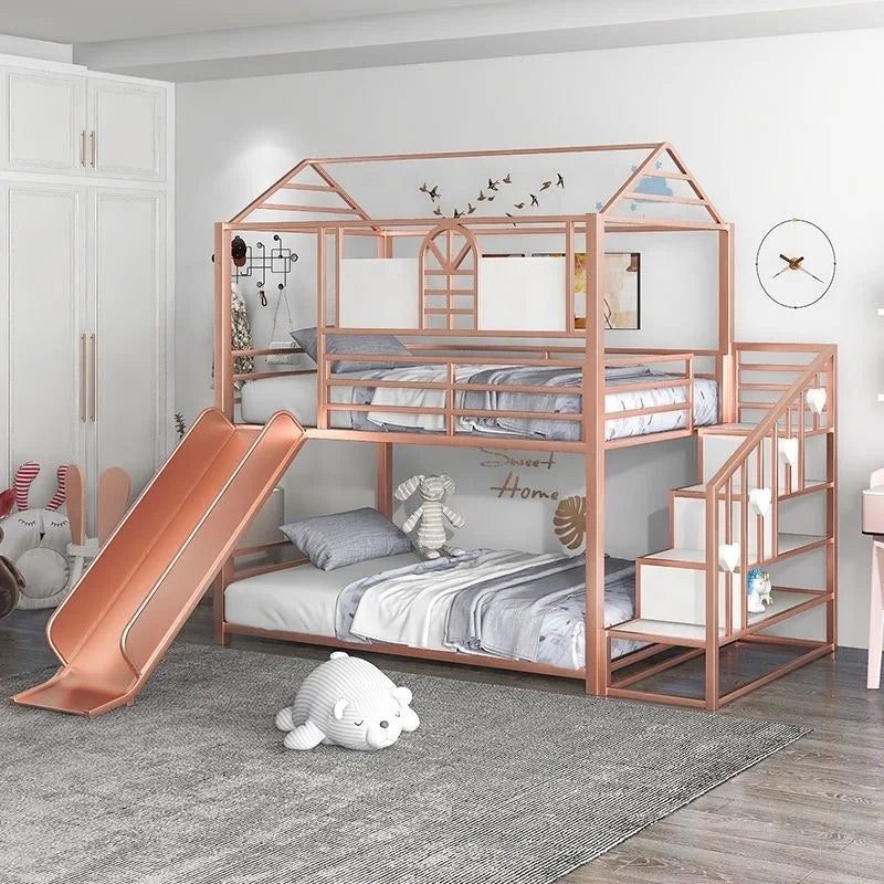Loft-Style House Roof Frame Playhouse Bunk Bed - Image 1