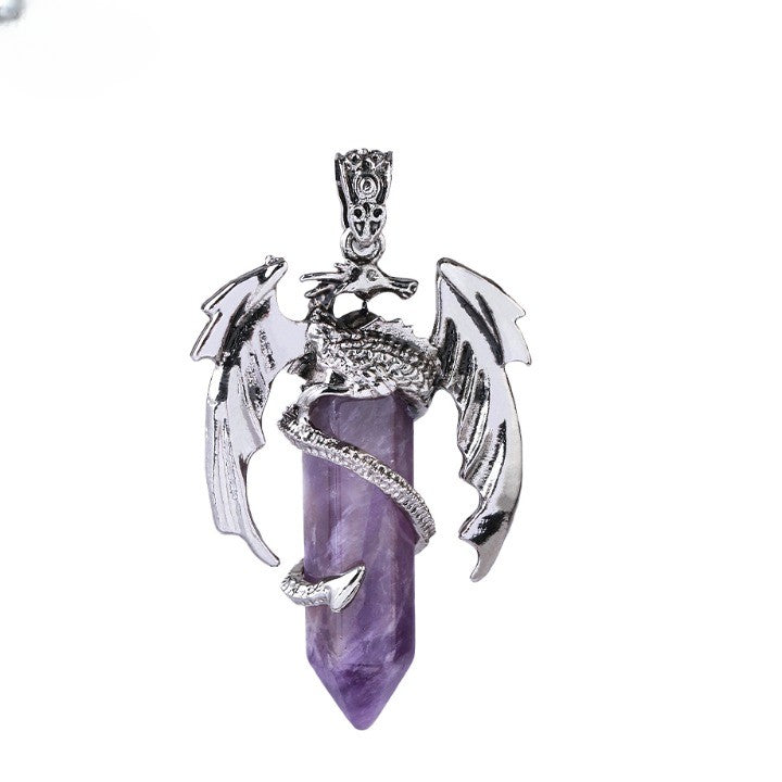 Bohemian Style Natural Mystic Gemstone Dragon Necklace - Image 8