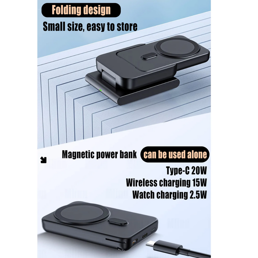 3in1 Magnetic Fast Charging Magsafe Power Bank Station - Image 2