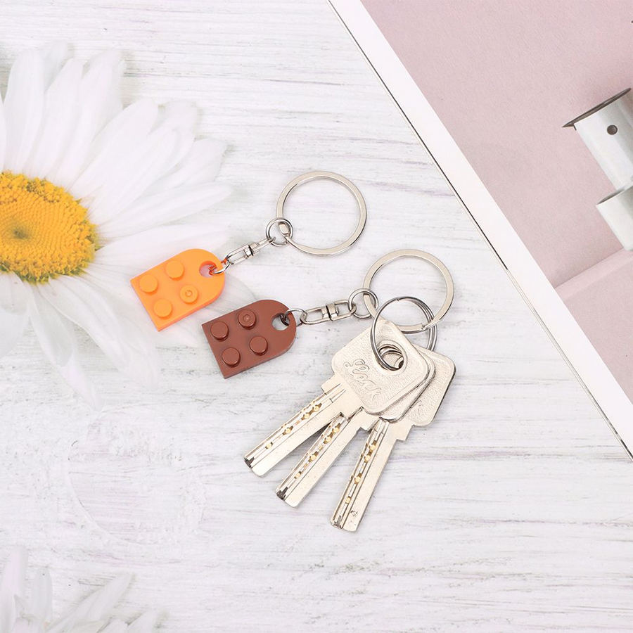 Couples Love Toy Brick Heart Keychain - Image 1