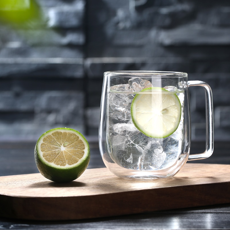 Handmade Double Thermal Insulated Glass Mug - Image 1
