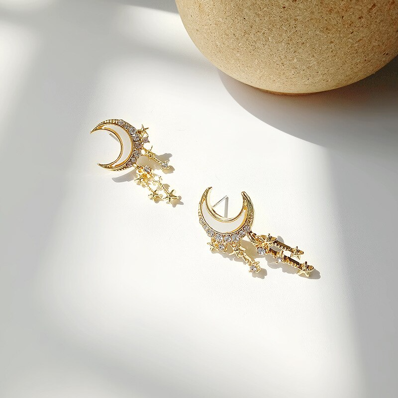 Korean Style Moon Star Earrings - Image 2