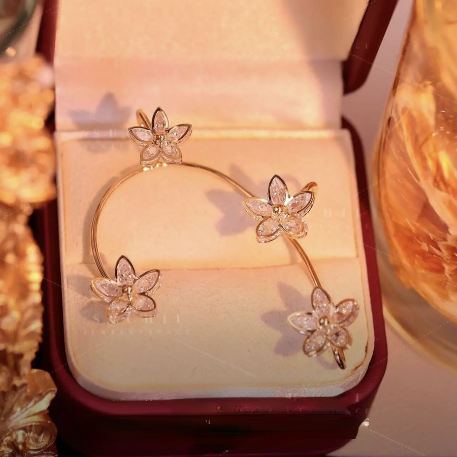 Elegant Flowers Adjustable Clip Earrings - Image 4