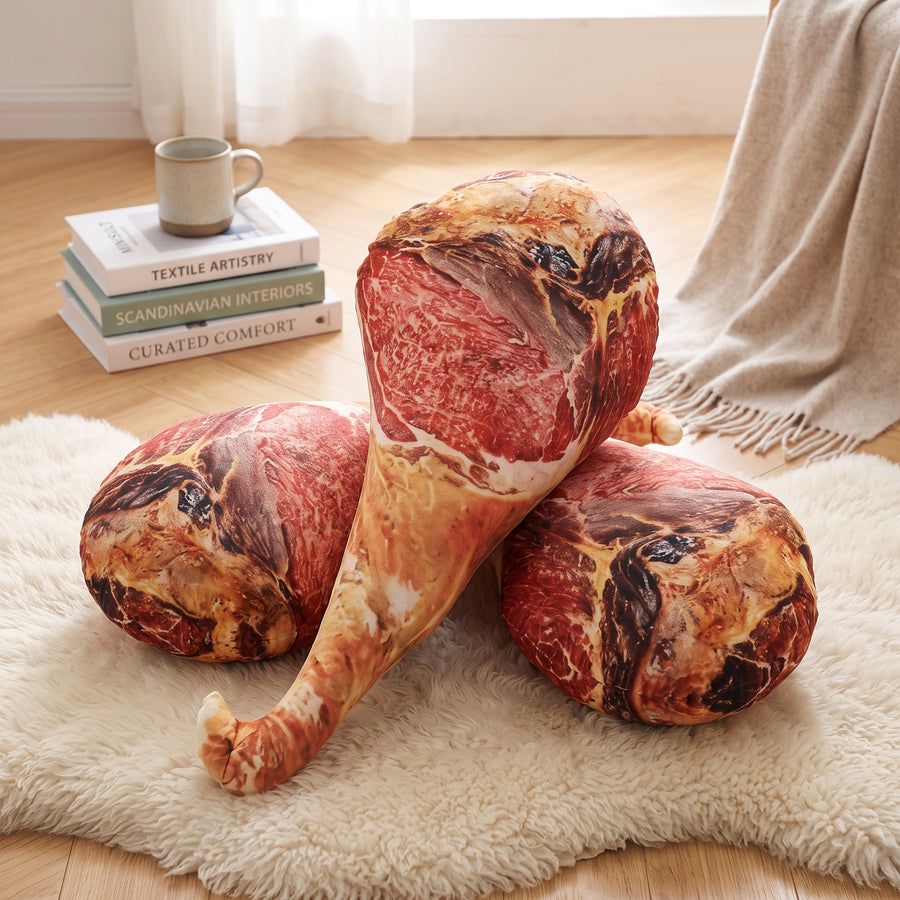 Rib Eye Realistic Ham Plush Sofa Pillow