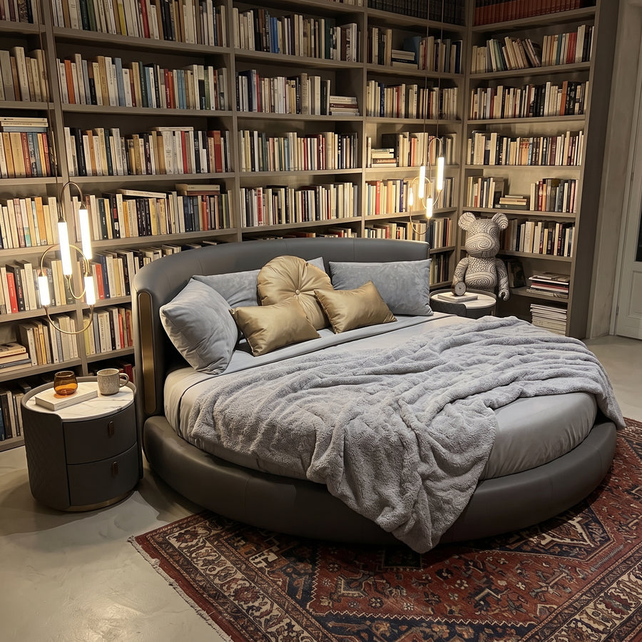 Florentine Italian Leather Minimalist Luxury Bed