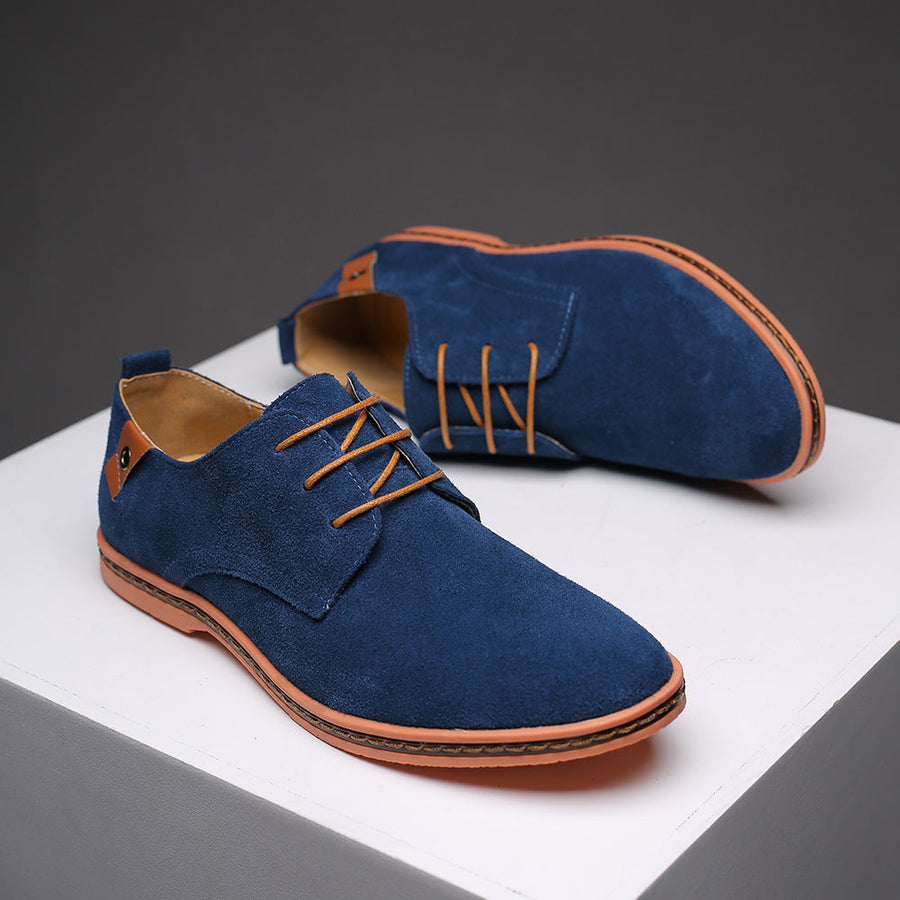 Real Suede Leather Oxford Formal Dress Shoes - Image 0
